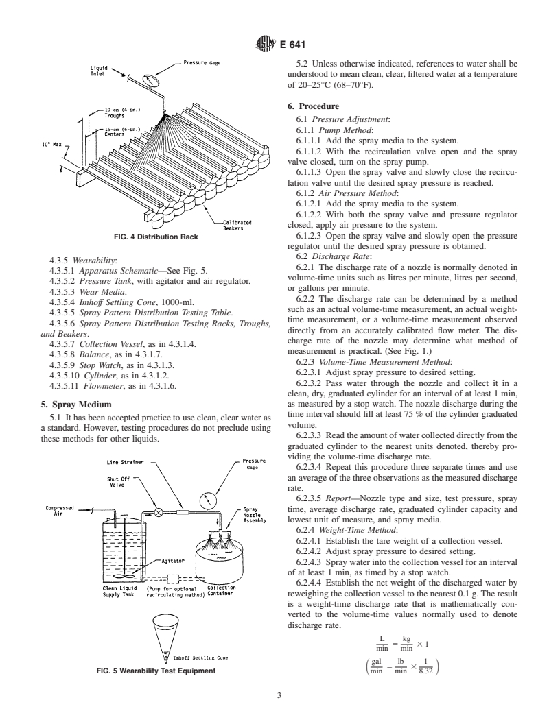 ASTM E641-01 - Standard Methods for Testing Hydraulic Spray Nozzles Used in Agriculture