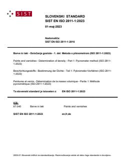 SIST EN ISO 2811-1:2023 - Page 1 preview