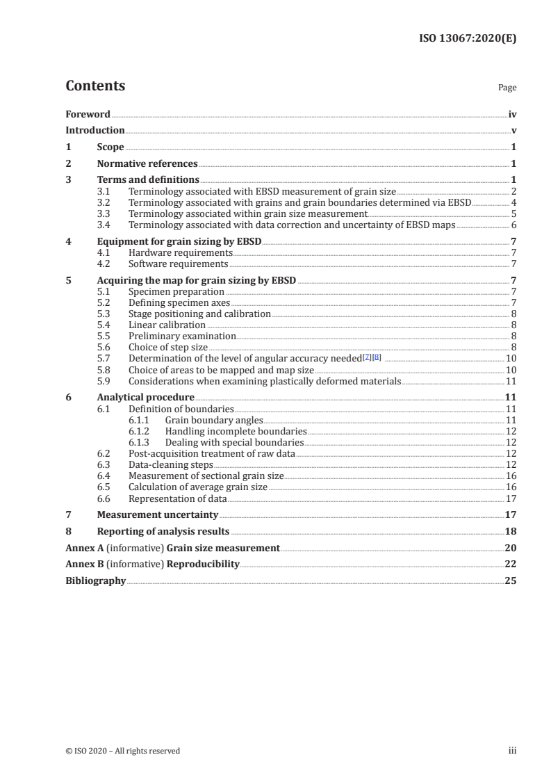 ISO 13067:2020 - Microbeam analysis — Electron backscatter diffraction — Measurement of average grain size
Released:7/15/2020