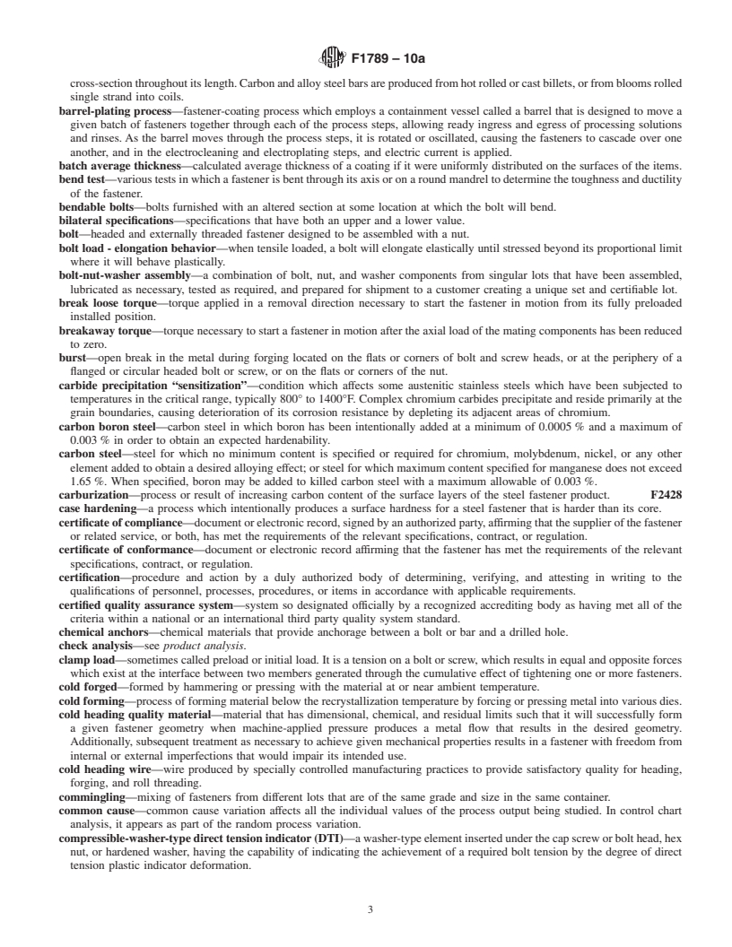 REDLINE ASTM F1789-10a - Standard Terminology for F16 Mechanical Fasteners