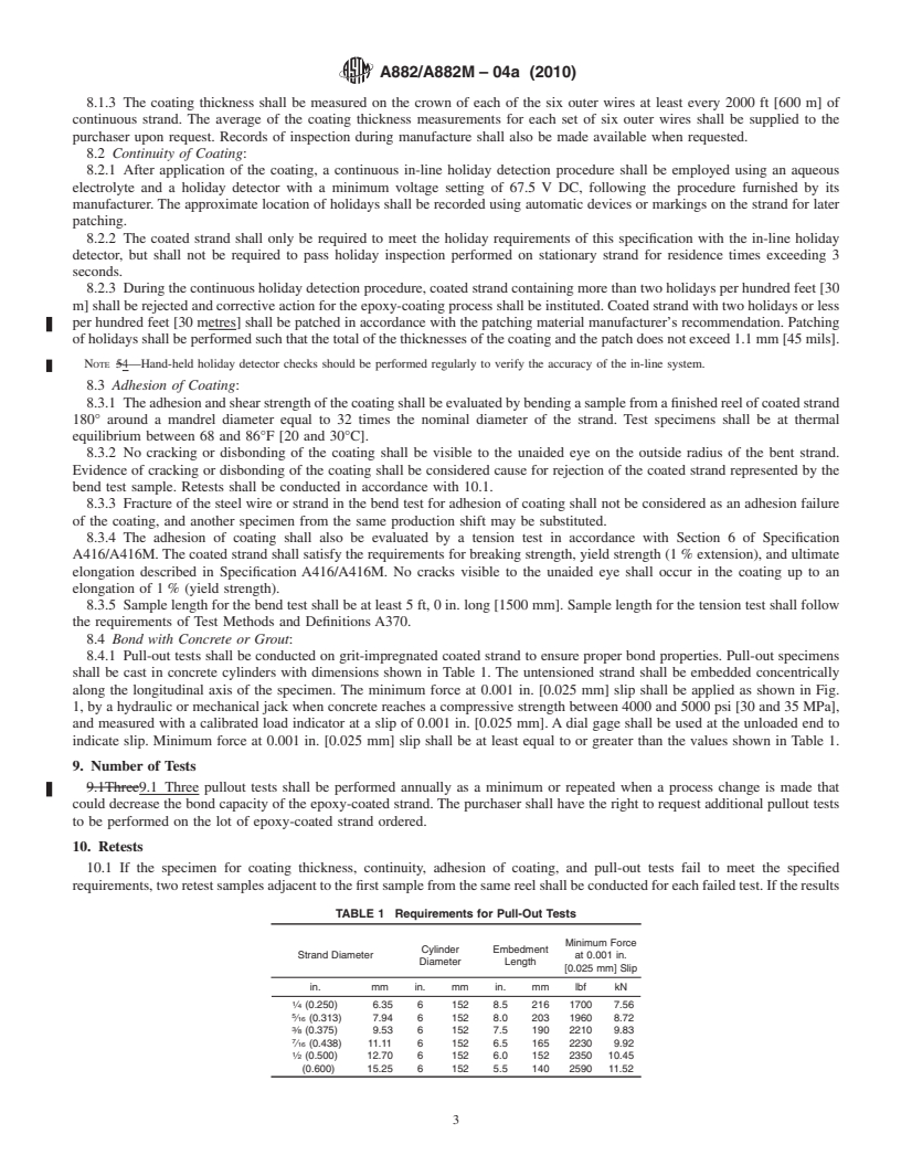 REDLINE ASTM A882/A882M-04a(2010) - Standard Specification for Filled Epoxy-Coated Seven-Wire Prestressing Steel Strand (Withdrawn 2019)