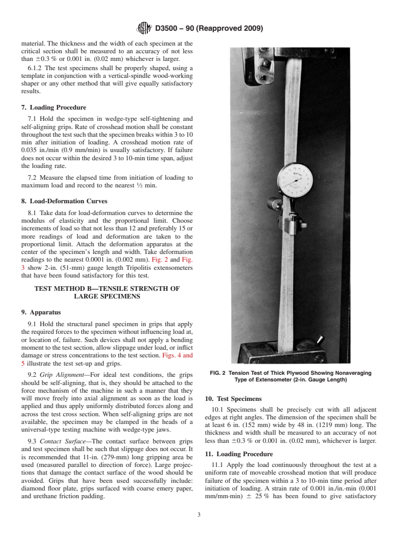 ASTM D3500-90(2009) - Standard Test Methods for Structural Panels in Tension