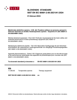 SIST EN IEC 60601-2-50:2021/A1:2024 - Page 1 preview