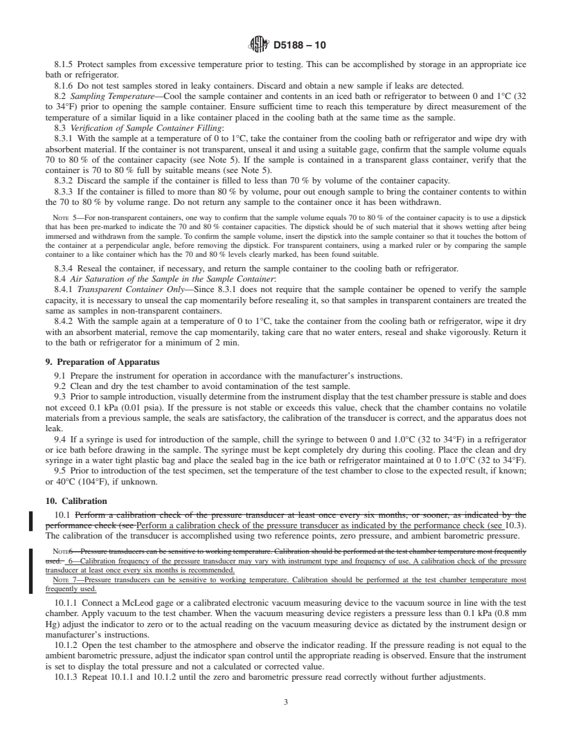 REDLINE ASTM D5188-10 - Standard Test Method for Vapor-Liquid Ratio Temperature Determination of Fuels (Evacuated Chamber Method)