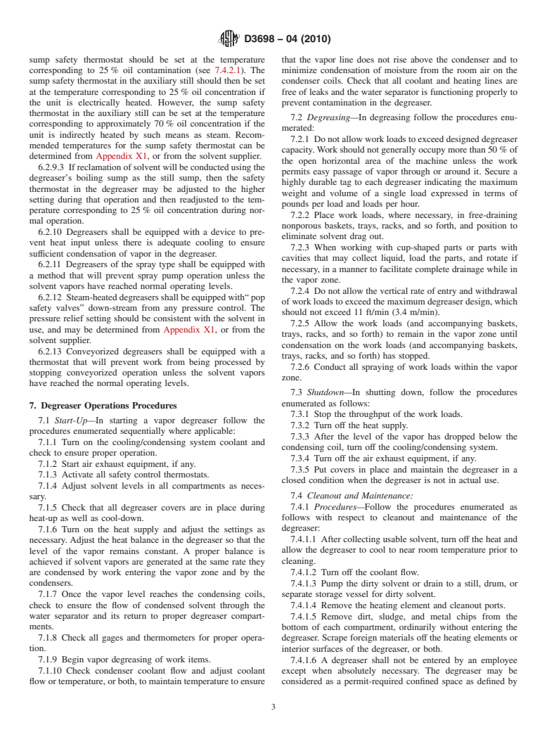 ASTM D3698-04(2010) - Standard Practice for Solvent Vapor Degreasing Operations