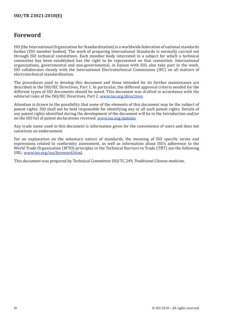 ISO/TR 23021:2018 ISO/TR 23021:2018 - Traditional Chinese medicine — Controlled vocabulary on Japanese Kampo crude drugs
Released:7/31/2018 - Page 4 preview