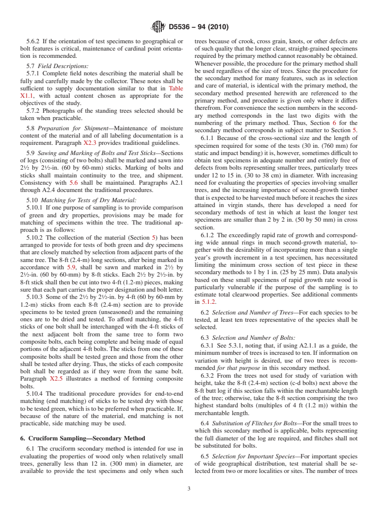 ASTM D5536-94(2010) - Standard Practice for Sampling Forest Trees for Determination of Clear Wood Properties