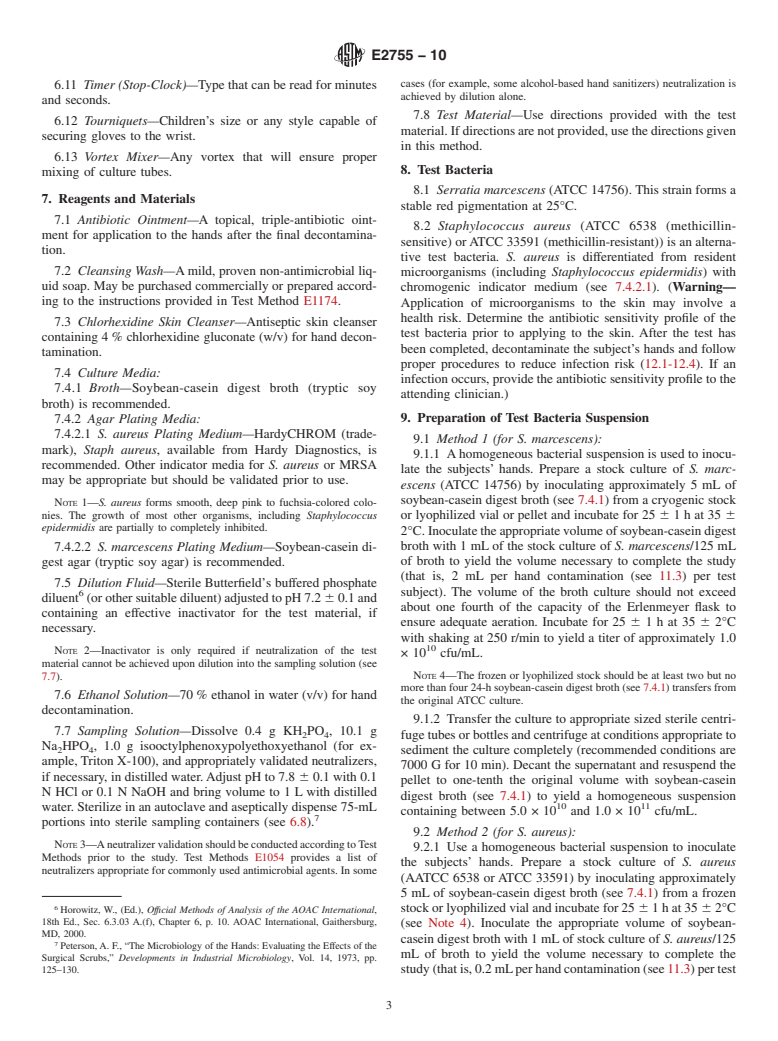 ASTM E2755-10 - Standard Test Method for Determining the Bacteria-Eliminating Effectiveness of Hand Sanitizer Formulations Using Hands of Adults