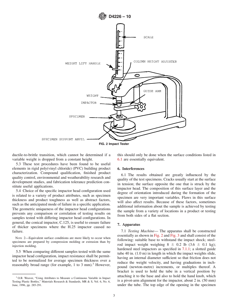 ASTM D4226-10 - Standard Test Methods for Impact Resistance of Rigid Poly(Vinyl Chloride) (PVC) Building Products