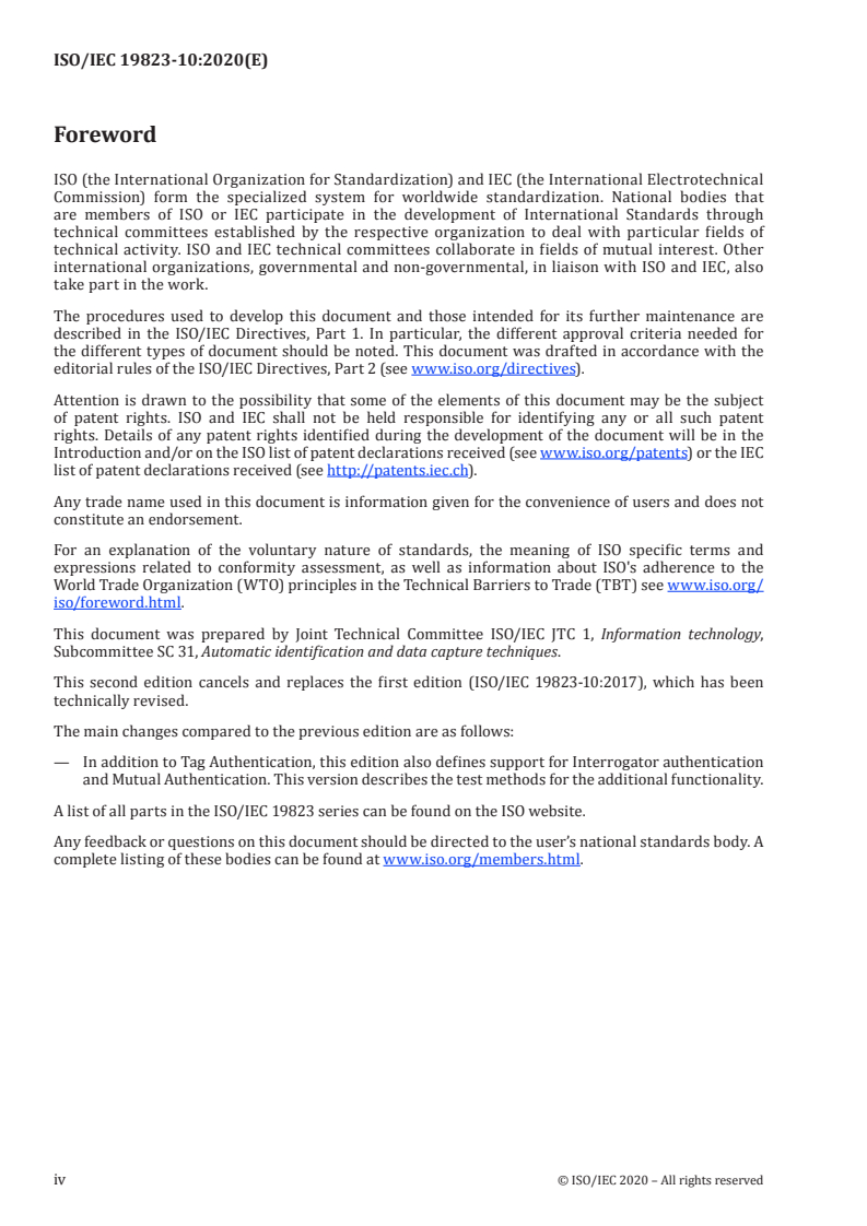 ISO/IEC 19823-10:2020 ISO/IEC 19823-10:2020 - Information technology — Conformance test methods for security service crypto suites — Part 10: Crypto suite AES-128
Released:1/29/2020 - Page 4 preview