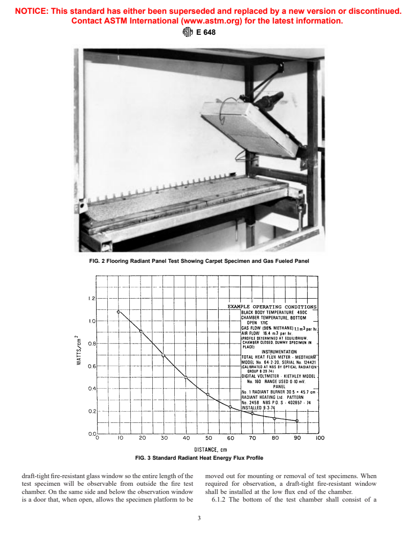 ASTM E648-00 - Standard Test Method for Critical Radiant Flux of Floor-Covering Systems Using a Radiant Heat Energy Source