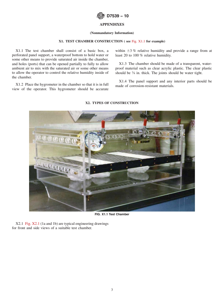 ASTM D7539-10 - Standard Practice for Using a Test Chamber for Humidity Conditioning of Test Panels of Pavement Marking Paints