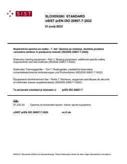 oSIST prEN ISO 20957-7:2022 oSIST prEN ISO 20957-7:2022 - Page 1 preview