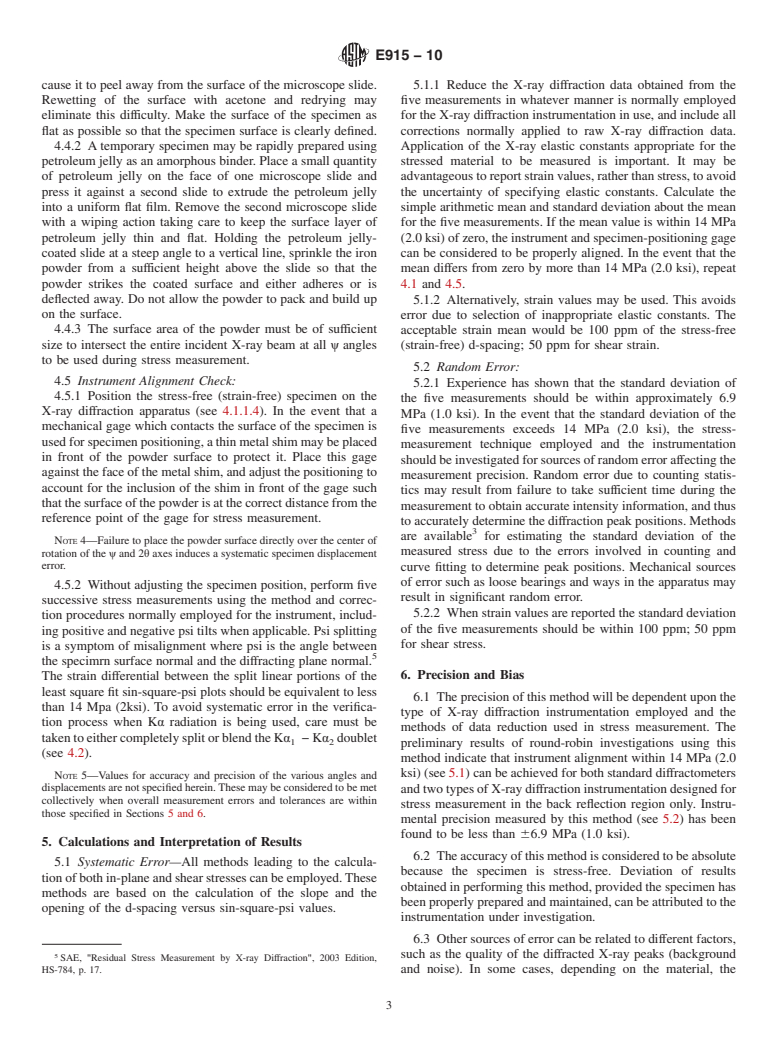 ASTM E915-10 - Standard Test Method for Verifying the Alignment of X-Ray Diffraction Instrumentation for Residual Stress Measurement