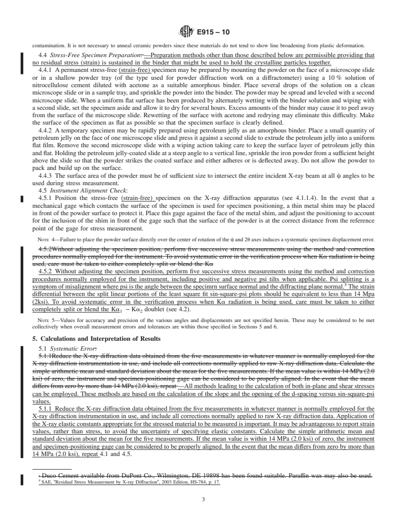 REDLINE ASTM E915-10 - Standard Test Method for Verifying the Alignment of X-Ray Diffraction Instrumentation for Residual Stress Measurement