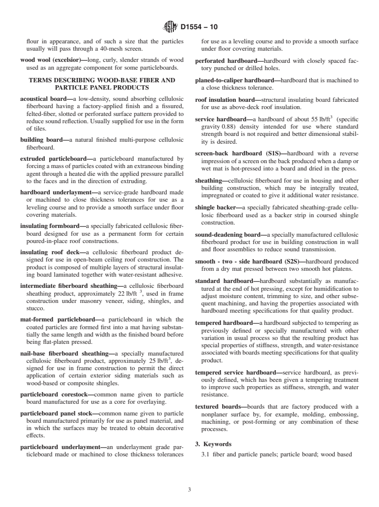 ASTM D1554-10 - Standard Terminology Relating to Wood-Base Fiber and Particle Panel Materials