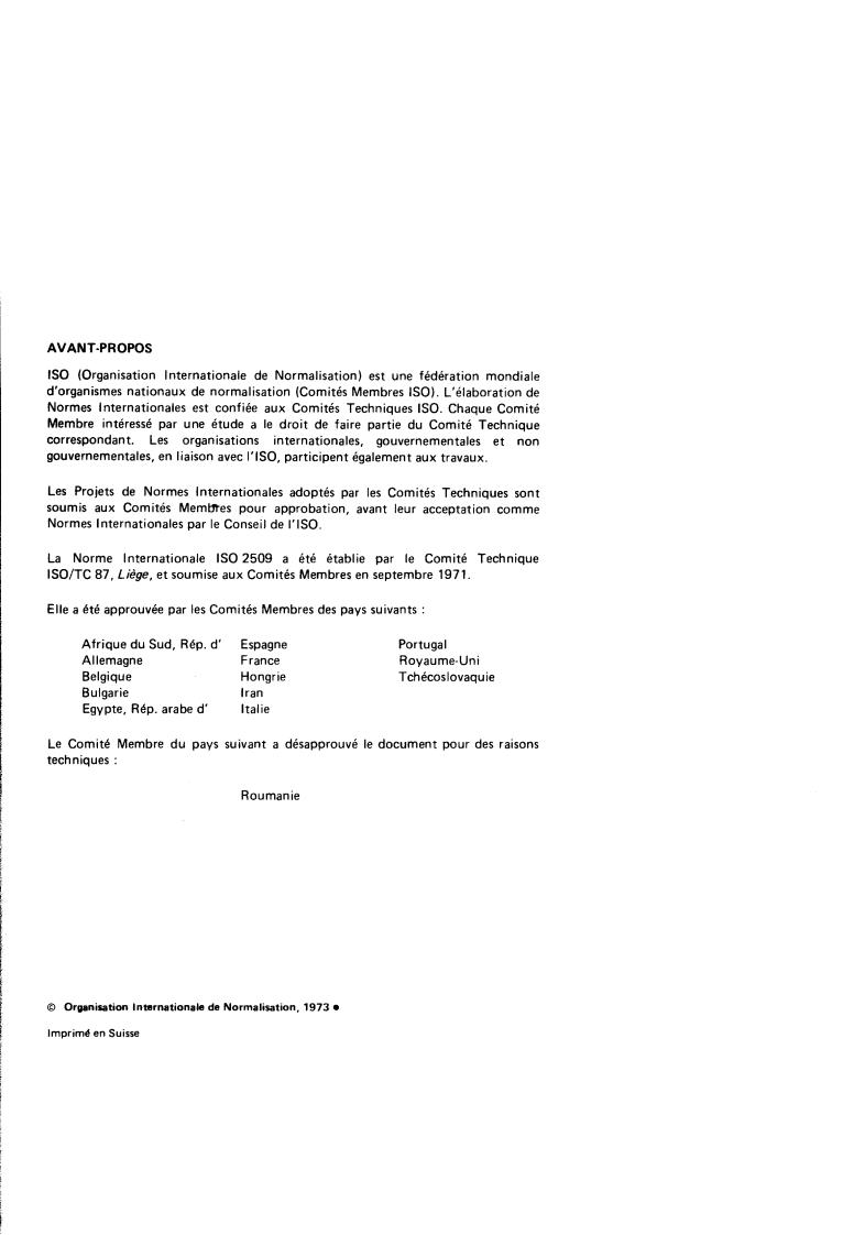 ISO 2509:1973 ISO 2509:1973 - Cork — Sound absorbing expanded pure agglomerated cork in tiles — Characteristics
Released:7/1/1973 - Page 2 preview