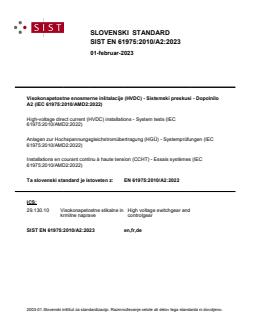 SIST EN 61975:2010/A2:2023 SIST EN 61975:2010/A2:2023 - Page 1 preview