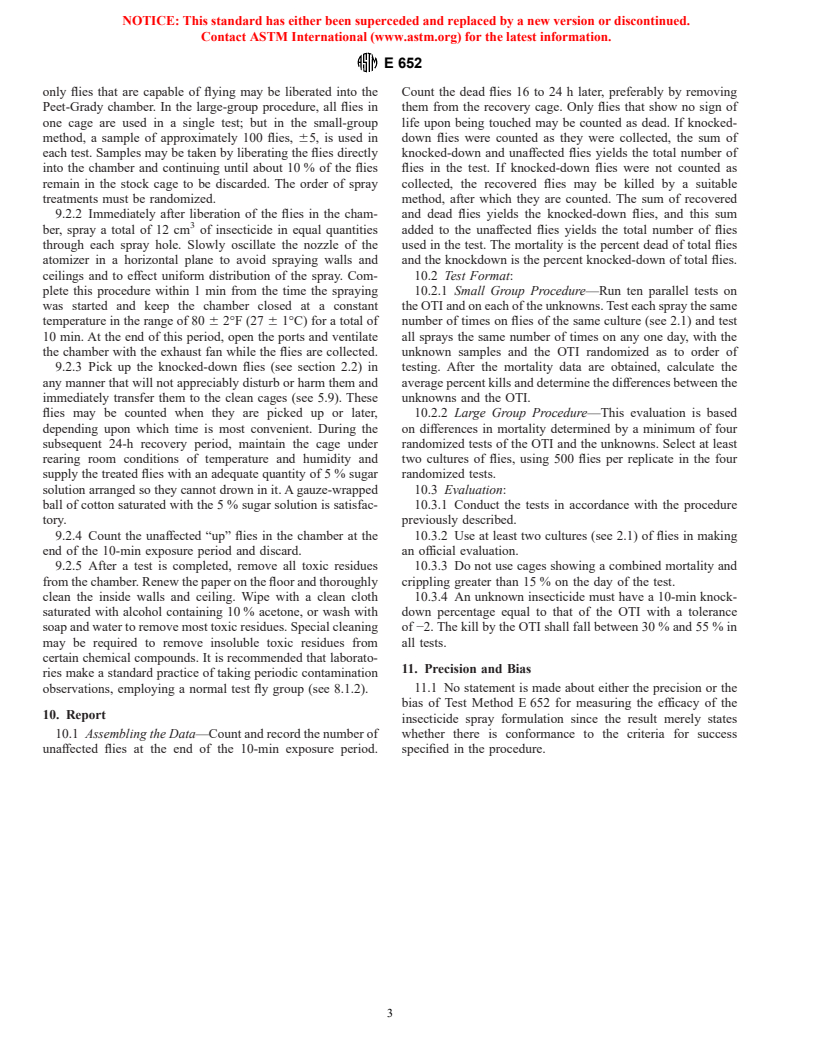 ASTM E652-91(1996)e1 - Standard Test Method for Nonresidual Liquid Household Insecticides Against Flying Insects