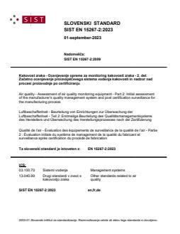 EN 15267-2:2023 - Page 1 preview