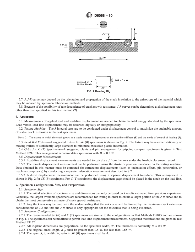 REDLINE ASTM D6068-10 - Standard Test Method for Determining J-R Curves of Plastic Materials