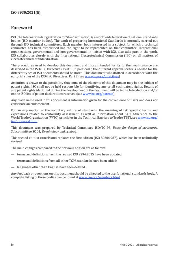 ISO 8930:2021 ISO 8930:2021 - General principles on reliability for structures -- Vocabulary - Page 4 preview