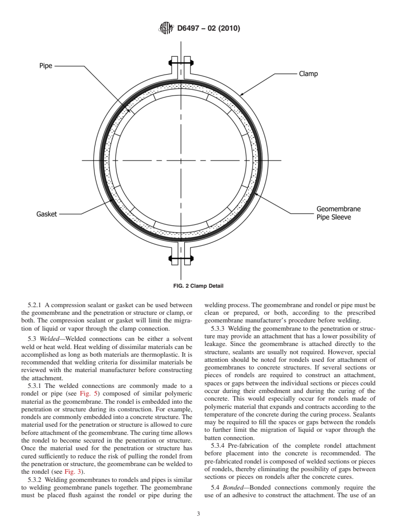 ASTM D6497-02(2010) - Standard Guide for Mechanical Attachment of Geomembrane to Penetrations or Structures