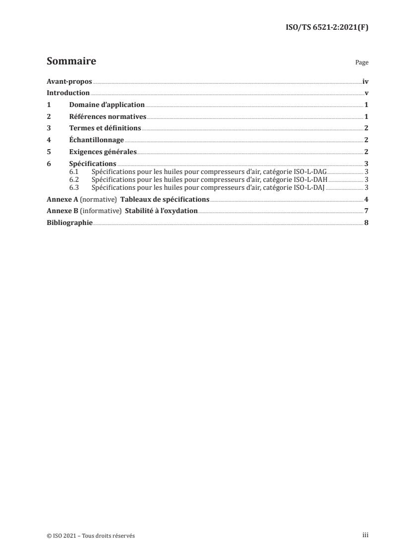 ISO/TS 6521-2:2021 - Lubrifiants, huiles industrielles et produits connexes (classe L) — Famille D (Compresseurs) — Partie 2: Spécifications des catégories DAG, DAH et DAJ (Lubrifiants pour compresseurs d’air rotatifs à injection d’huile)
Released:22. 06. 2023