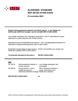 EN IEC 61439-5:2023 - Page 1 preview