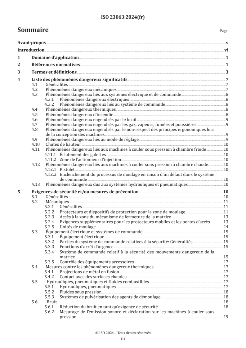 ISO 23063:2024 - Machines de fonderie — Exigences de sécurité pour les machines à couler sous haute pression
Released:11/14/2024