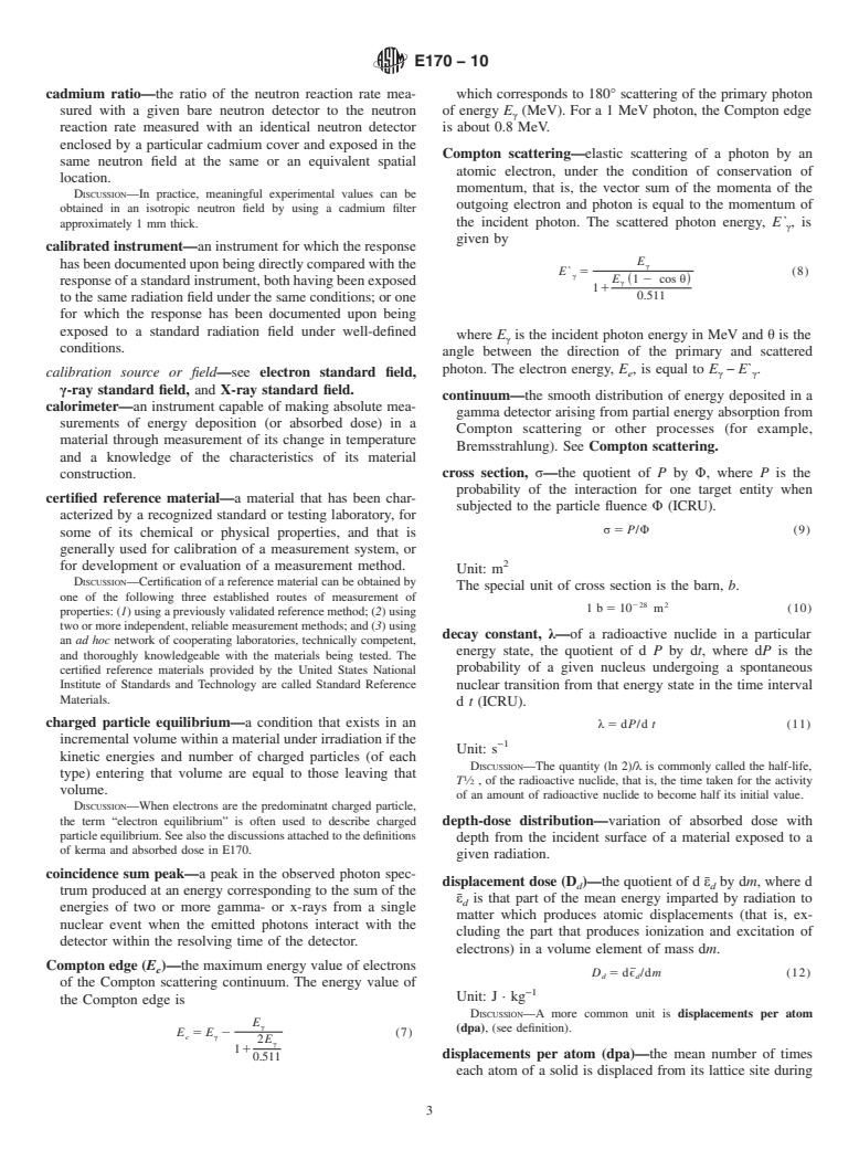ASTM E170-10 - Standard Terminology Relating to  Radiation Measurements and Dosimetry