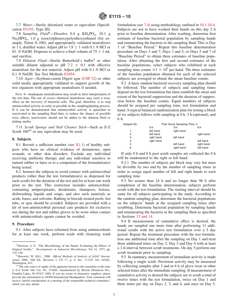 ASTM E1115-10 - Standard Test Method for Evaluation of Surgical Hand Scrub Formulations