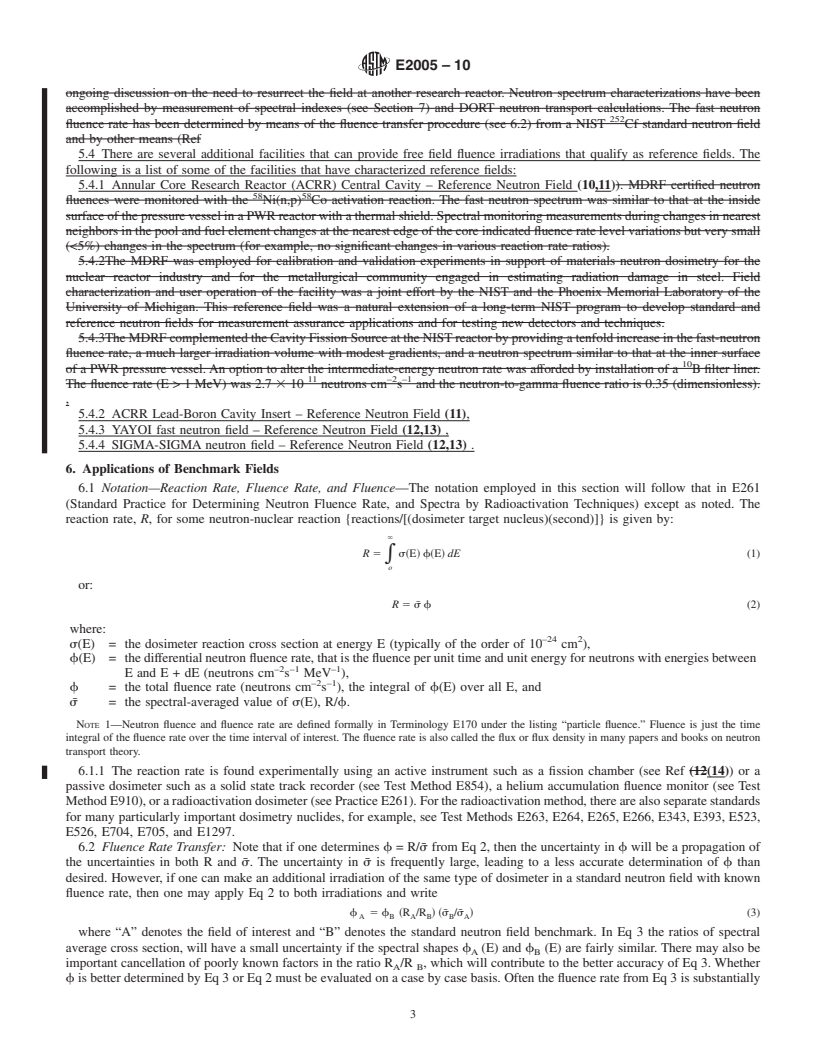 REDLINE ASTM E2005-10 - Standard Guide for Benchmark Testing of Reactor Dosimetry in Standard and Reference Neutron Fields