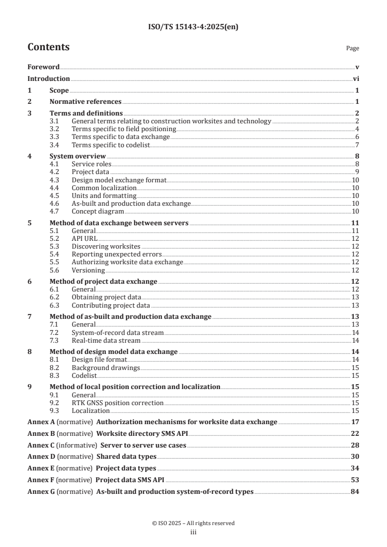 ISO/TS 15143-4:2025 - Earth-moving machinery and mobile road construction machinery — Worksite data exchange — Part 4: Worksite topographical data
Released:4. 02. 2025