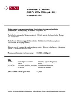 EN 13094:2020/oprA1:2021 - Page 1 preview