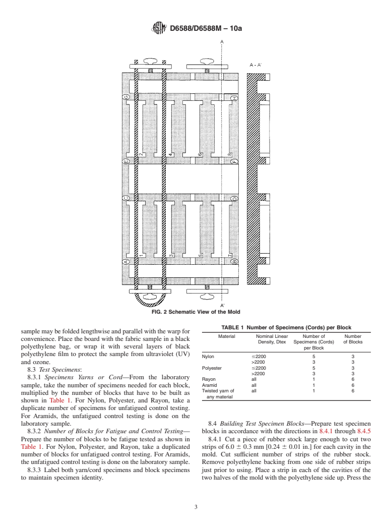 ASTM D6588/D6588M-10a - Standard Test Method for Fatigue of Tire Cords (Disc Fatigue Test)