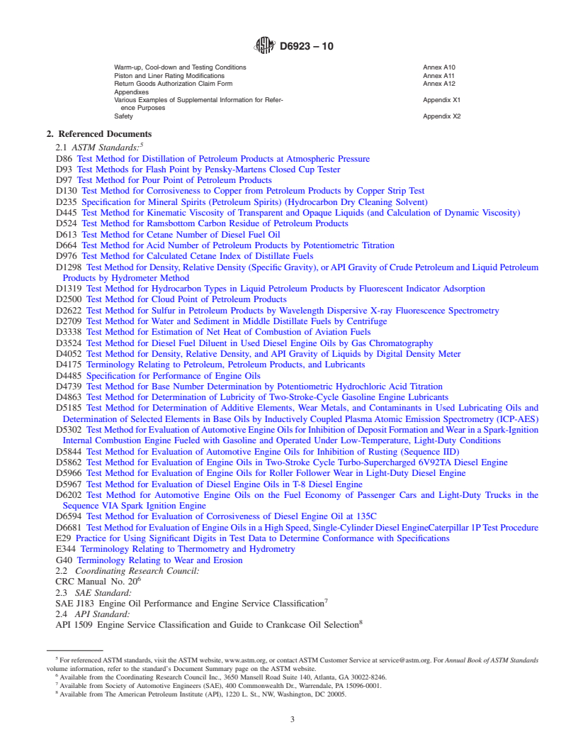 REDLINE ASTM D6923-10 - Standard Test Method for Evaluation of Engine Oils in a High Speed, Single-Cylinder Diesel Engine&#8212;Caterpillar 1R Test Procedure