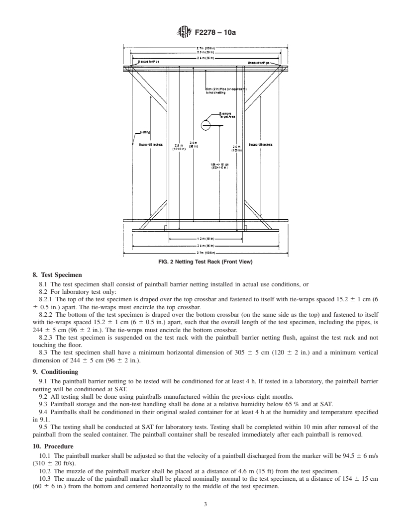 REDLINE ASTM F2278-10a - Standard Test Method for Evaluating Paintball Barrier Netting