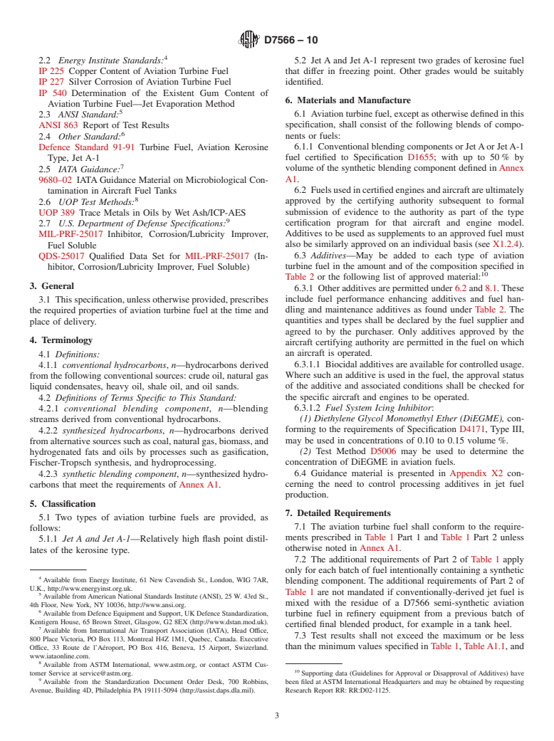 ASTM D7566-10 - Standard Specification for Aviation Turbine Fuel Containing Synthesized Hydrocarbons