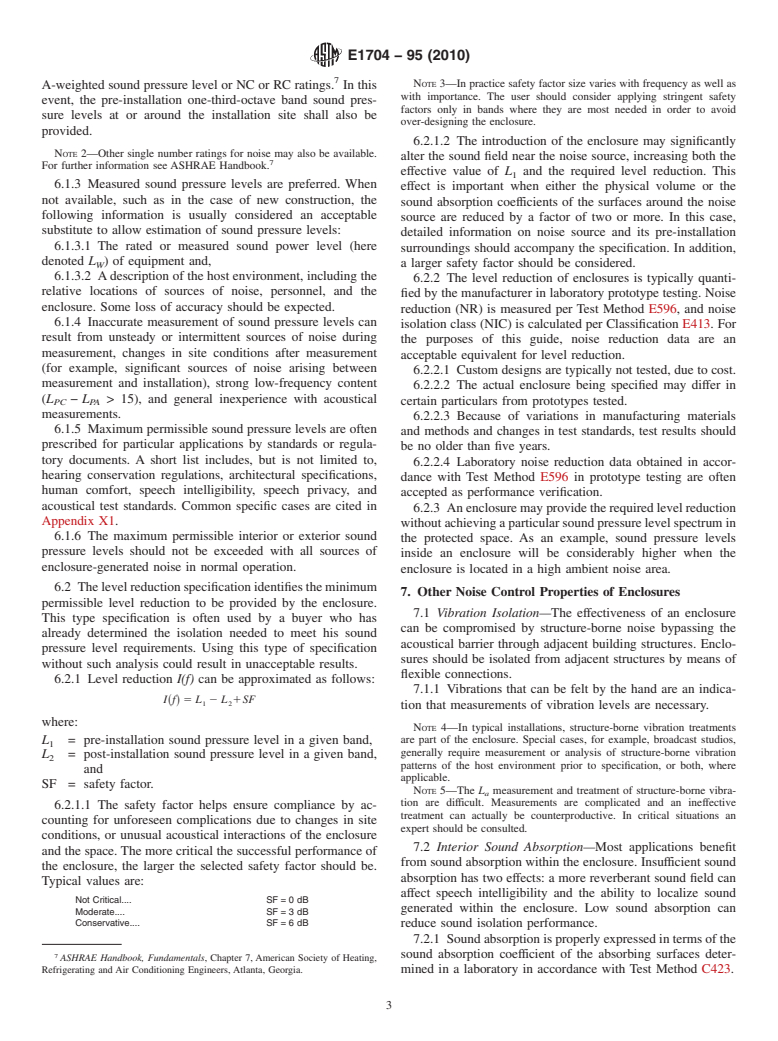 ASTM E1704-95(2010) - Standard Guide for Specifying Acoustical Performance of Sound-Isolating Enclosures