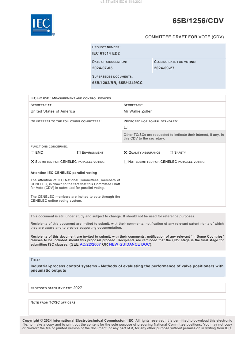 prEN IEC 61514:2024