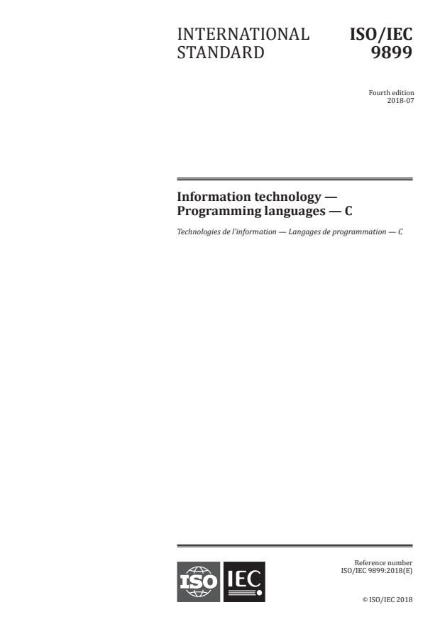 ISO/IEC 9899:2018 - Information technology -- Programming languages -- C