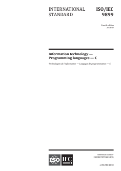 ISO/IEC 9899:2018 ISO/IEC 9899:2018 - Information technology — Programming languages — C
Released:7/5/2018 - Page 1 preview