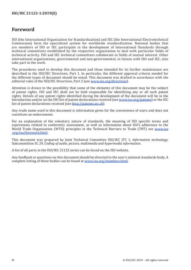 ISO/IEC 21122-1:2019 ISO/IEC 21122-1:2019 - Information technology -- JPEG XS low-latency lightweight image coding system - Page 4 preview