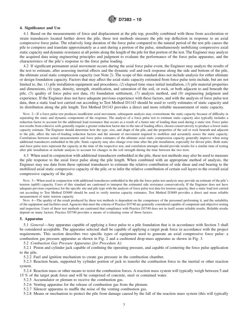 REDLINE ASTM D7383-10 - Standard Test Methods for Axial Compressive Force Pulse (Rapid) Testing of Deep Foundations