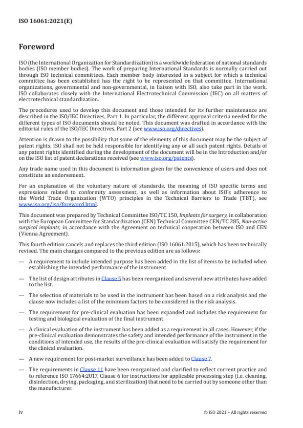 ISO 16061:2021 ISO 16061:2021 - Instruments for use in association with non-active surgical implants -- General requirements - Page 4 preview