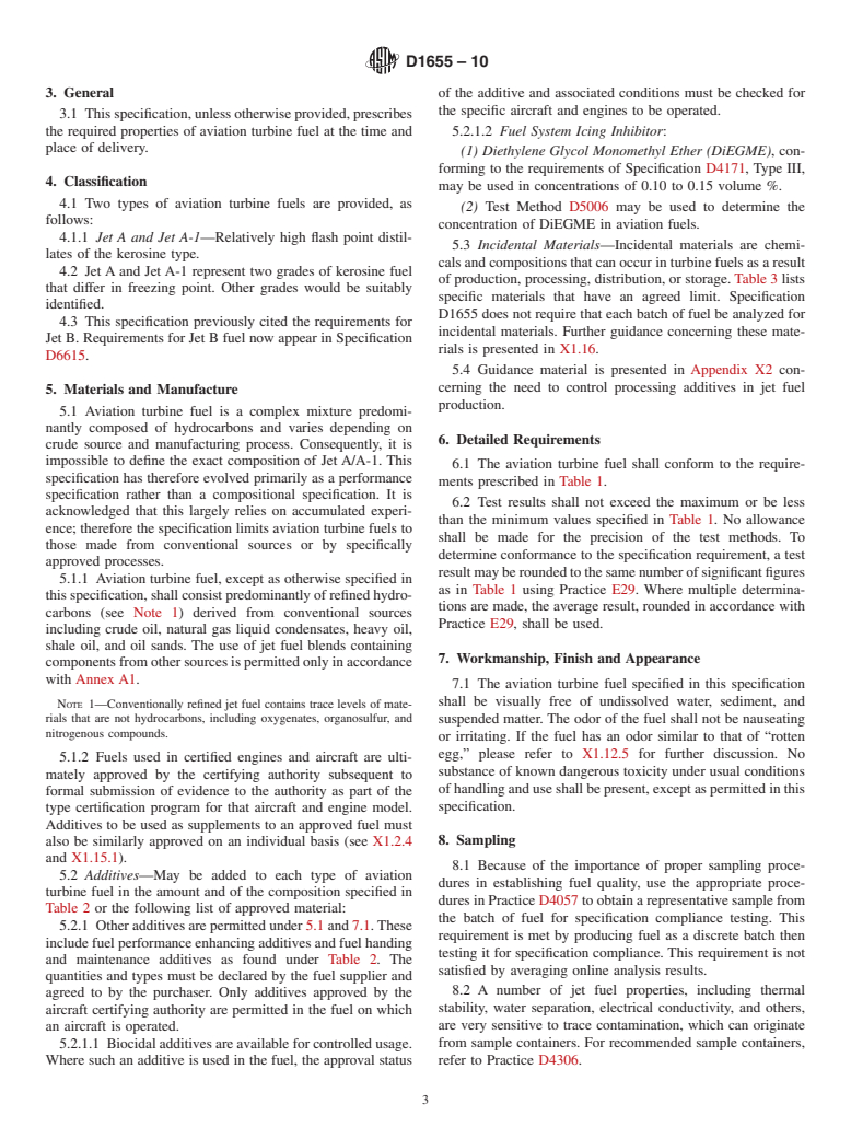 ASTM D1655-10 - Standard Specification for Aviation Turbine Fuels