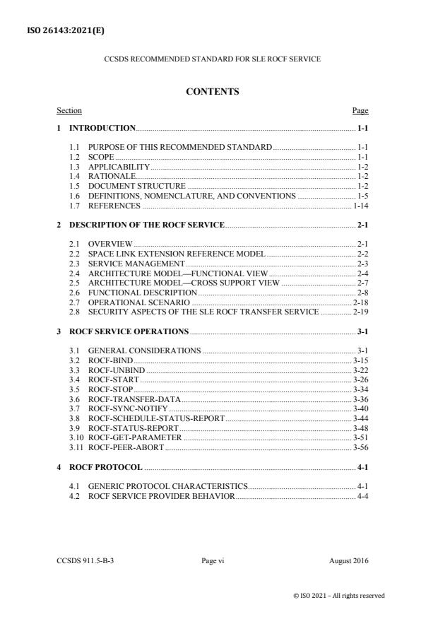 ISO 26143:2021 ISO 26143:2021 - Space data and information transfer systems -- Space link extension (SLE) -- Return operational control fields service specification - Page 4 preview