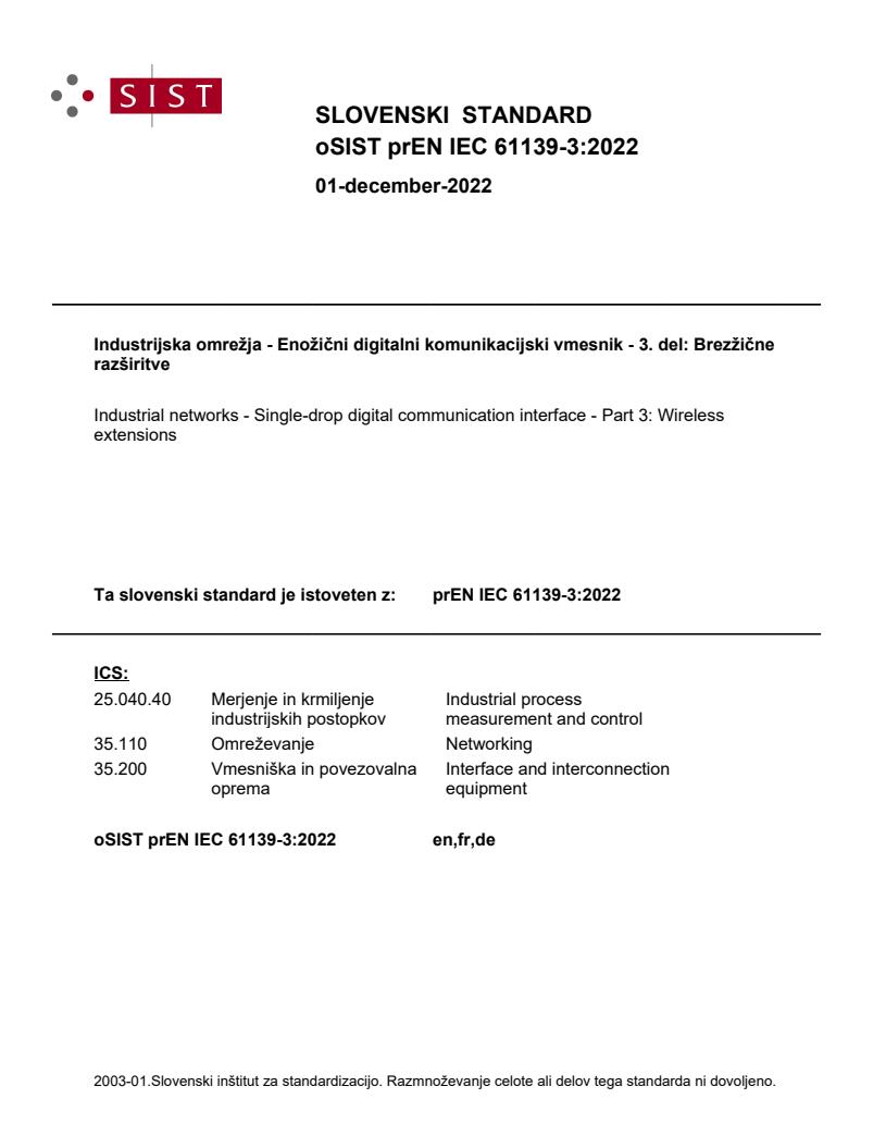 prEN IEC 61139-3:2022 - BARVE