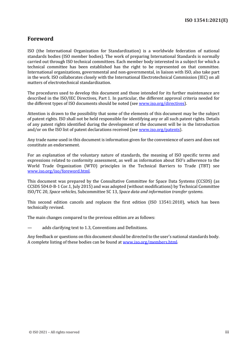 ISO 13541:2021 - Space data and information transfer systems — Attitude data messages
Released:6/30/2021